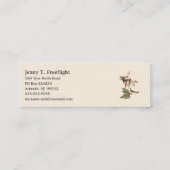 赤い喉を持った、またはルビーの喉を持ったハミングバード スキニー名刺 (裏面)