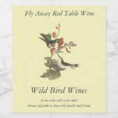 赤い喉を持った、またはルビーの喉を持ったハミングバード ワインラベル (シングルラベル)