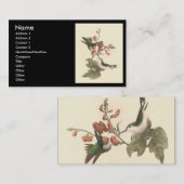 赤い喉を持った、またはルビーの喉を持ったハミングバード 名刺 (正面/裏面)