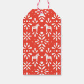 赤い喜びのスウェーデン人のDalaの馬のクリスマスのプレゼントのラベル ギフトタグ (裏面)