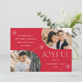 赤い喜びのスノーフレーク水平アーチフレーム2写真 シーズンカード (スタンド正面)