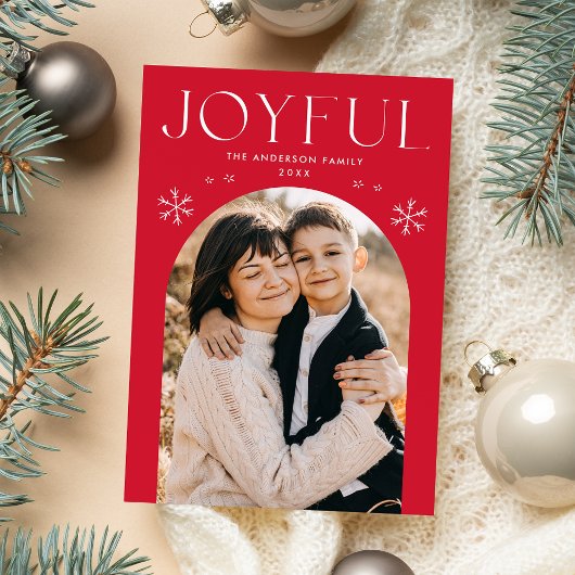 赤い喜びの雪の結晶の写真 シーズンカード