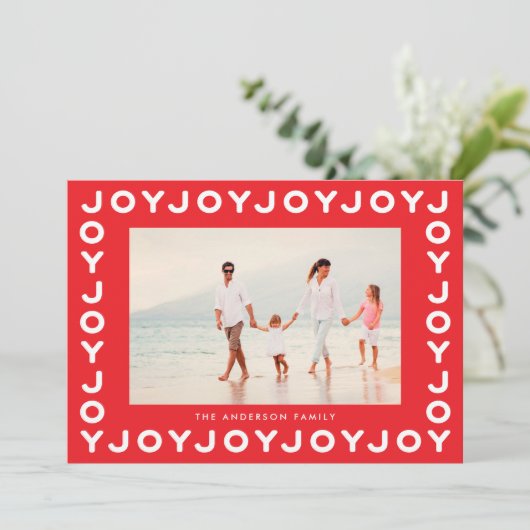 赤い喜び |クリスマスフォトフレーム シーズンカード (スタンド正面)