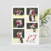 赤い喜び、写真コラージュのクリスマスホリデー シーズンカード (スタンド正面)
