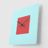 赤い四角のアクリル製壁時計 スクエア壁時計 (傾斜)