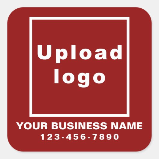 赤い四角のステッカーにビジネスの電話番号 スクエアシール (正面)