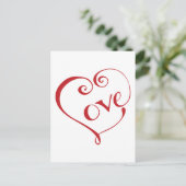 赤い四角のハート ポストカード (スタンド正面)