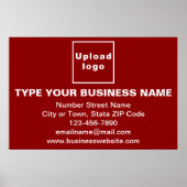 赤い四角形の上にビジネスブランドのポスター ポスター (正面)