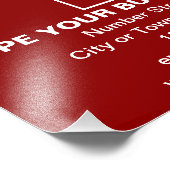 赤い四角形の上にビジネスブランドの写真プリント フォトプリント            (角)