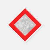 赤い四角縁ど写真 スタンダードカクテルナプキン (角)