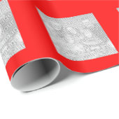 赤い四角縁ど写真 ラッピングペーパー (ロールコーナー)