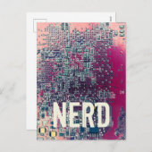 赤い回路基板おたくレトロデザイン シーズンポストカード (正面/裏面)