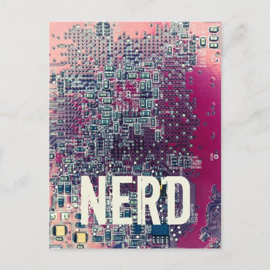 赤い回路基板おたくレトロデザイン シーズンポストカード (正面)