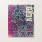 赤い回路基板おたくレトロデザイン ジグソーパズル (縦)