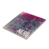 赤い回路基板おたくレトロデザイン タイル (側面)