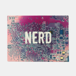 赤い回路基板おたくレトロデザイン ドアマット