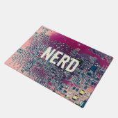 赤い回路基板おたくレトロデザイン ドアマット (アングル)