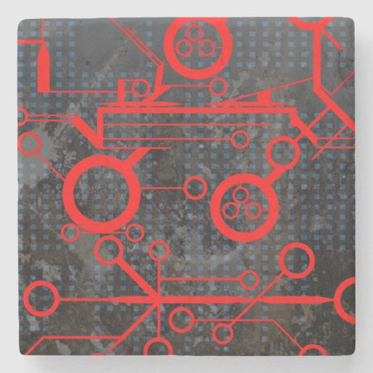 赤い回路 ストーンコースター (正面)