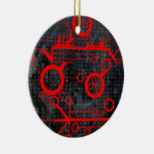 赤い回路 セラミックオーナメント (右)