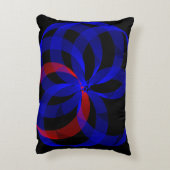 赤い回転幾何学型アクセント枕 アクセントクッション (裏面(縦))