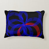 赤い回転幾何学型アクセント枕 アクセントクッション (裏面)