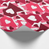 赤い図形(白いハート) ラッピングペーパー (角)