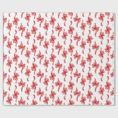 赤い図解入りの、写真付きのループ弓ストライプクリスマスパターン ラッピングペーパー (フラット)