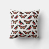 赤い図解入りの、写真付きの蝶のパターン クッション (裏面)