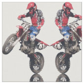 赤い土のバイク ファブリック (クローズアップ)