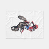 赤い土のバイク フリースブランケット (正面(横))