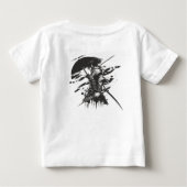 "赤い墨のサムライ武士Tシャツ ベビーTシャツ (裏面)