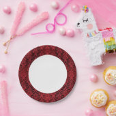 赤い壁紙2 ペーパープレート (パーティー)