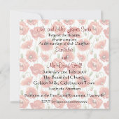 赤い夏のケシの結婚式招待状 招待状 (裏面)