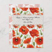 赤い夏のケシの花 案内ポストカード (正面/裏面)