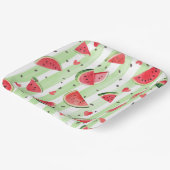 赤い夏のスイカのフルーツをテーマとしたかわいい女の子 ペーパープレート (傾斜あり)