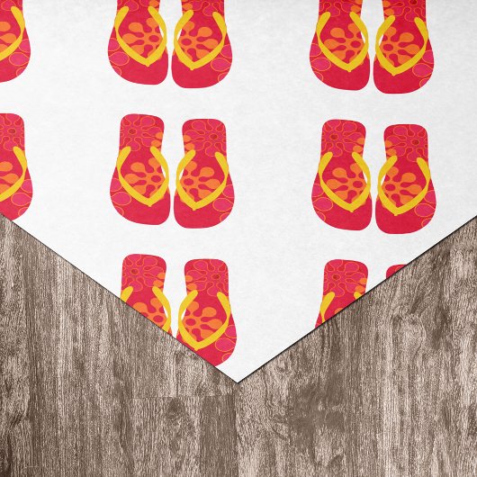 赤い夏のビーチパーティービーチサンダルギフトティッシュ 薄葉紙