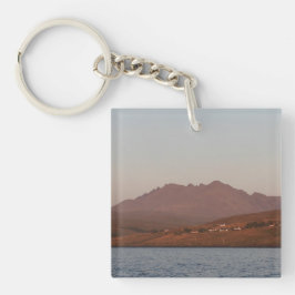 赤い夕日の空にシリンの丘 キーホルダー
