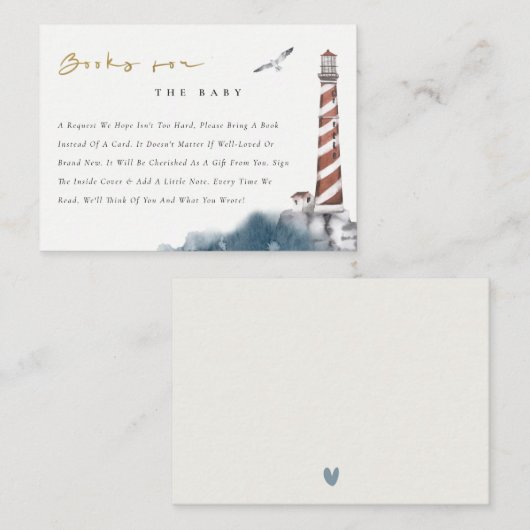 赤い夕暮れブルーのライトハウスブック エンクロージャーカード (正面/裏面)