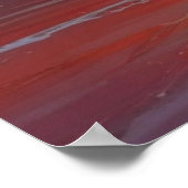 赤い夕焼けの海景画アート作品 ポスター (角)