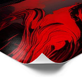 赤い夕焼け反射 – 平和な自然アート ポスター (コーナー)