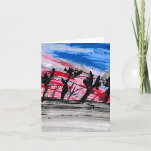 赤い夕陽 サンキューカード (正面)