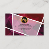 赤い多スタイリッシュ角形結晶白い化縁ど学者 名刺 (裏面)