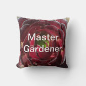 赤い多肉植物の植物写真 マスターガーデナー クッション (正面)