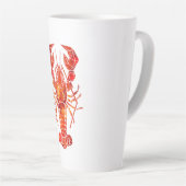 赤い多角形のロブスター カフェラテマグ (右アングル)