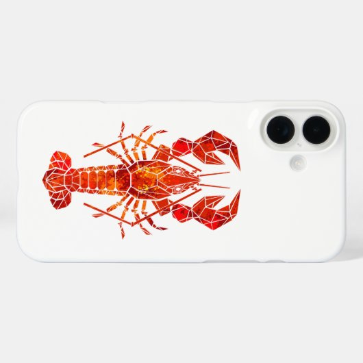 赤い多角形のロブスター Case-Mate iPhoneケース (裏面 (横))
