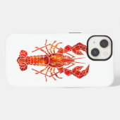 赤い多角形のロブスター iPhoneケース (裏面横)