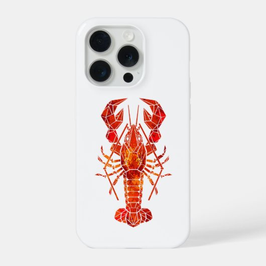 赤い多角形のロブスター iPhoneケース (裏面)