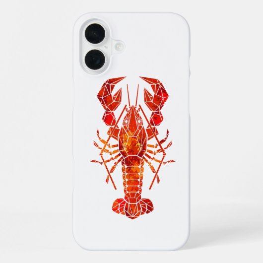 赤い多角形のロブスター iPhoneケース (裏面)