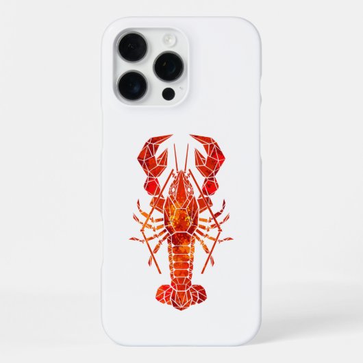 赤い多角形のロブスター iPhoneケース (裏面)