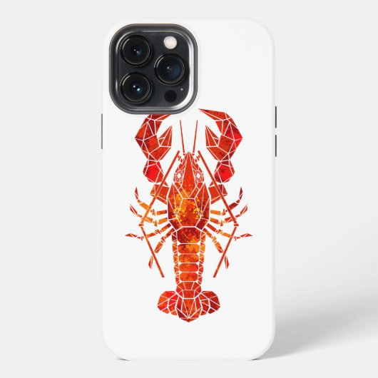 赤い多角形のロブスター iPhoneケース (裏面)
